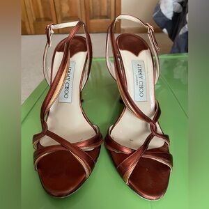 Jimmy Choo Women's Bronze Strappy Heels